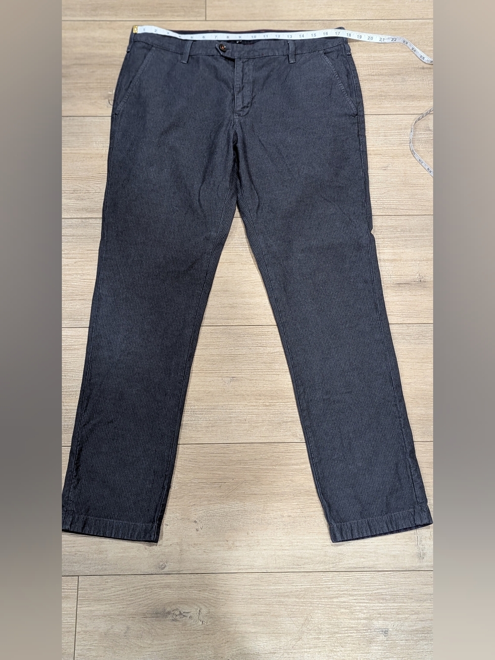 Ted Baker Men’s Charcoal Grey Subtle Stripe Trousers Pants 36R